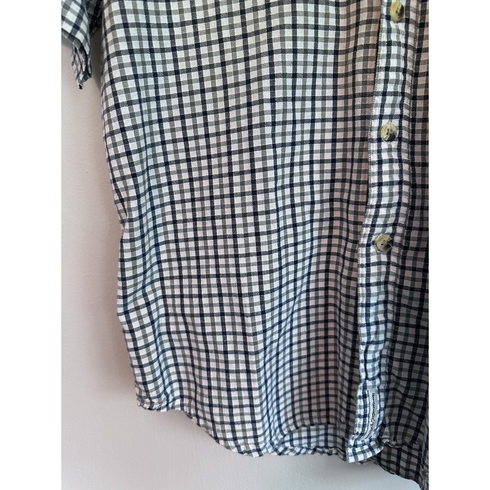 Fieldmaster SMALL 100% Cotton Lightweight Plaid Short Sleeve Button Front Shirt - Picture 7 of 13